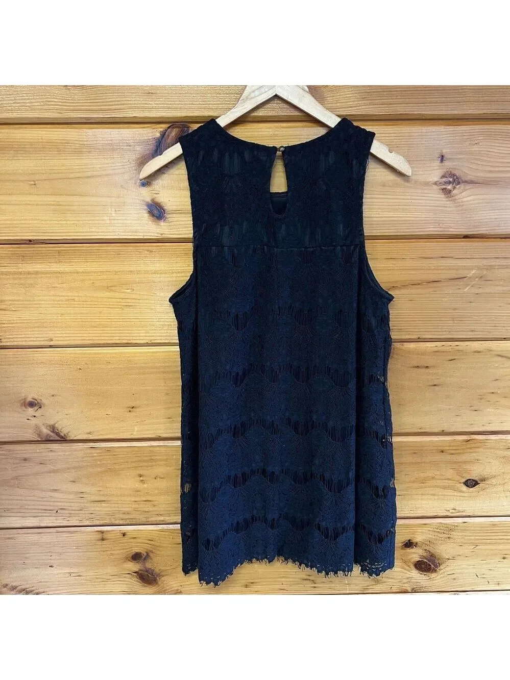 JUNIORS SPEECHLESS LACE SHIFT DRESS SLEEVELESS SIZE Large  BLACK
